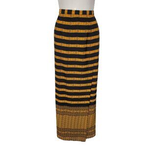 Orange Black Long Skirt Custom Made